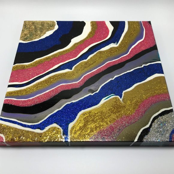 NWOT Abstract Geode Art Wall Decor - Picture 7 of 9